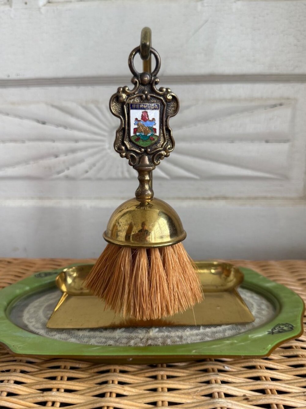 Vintage 50's Brass Silent Butler Crumb Catcher Peerage England Bermuda Souvenir - Picture 1 of 9